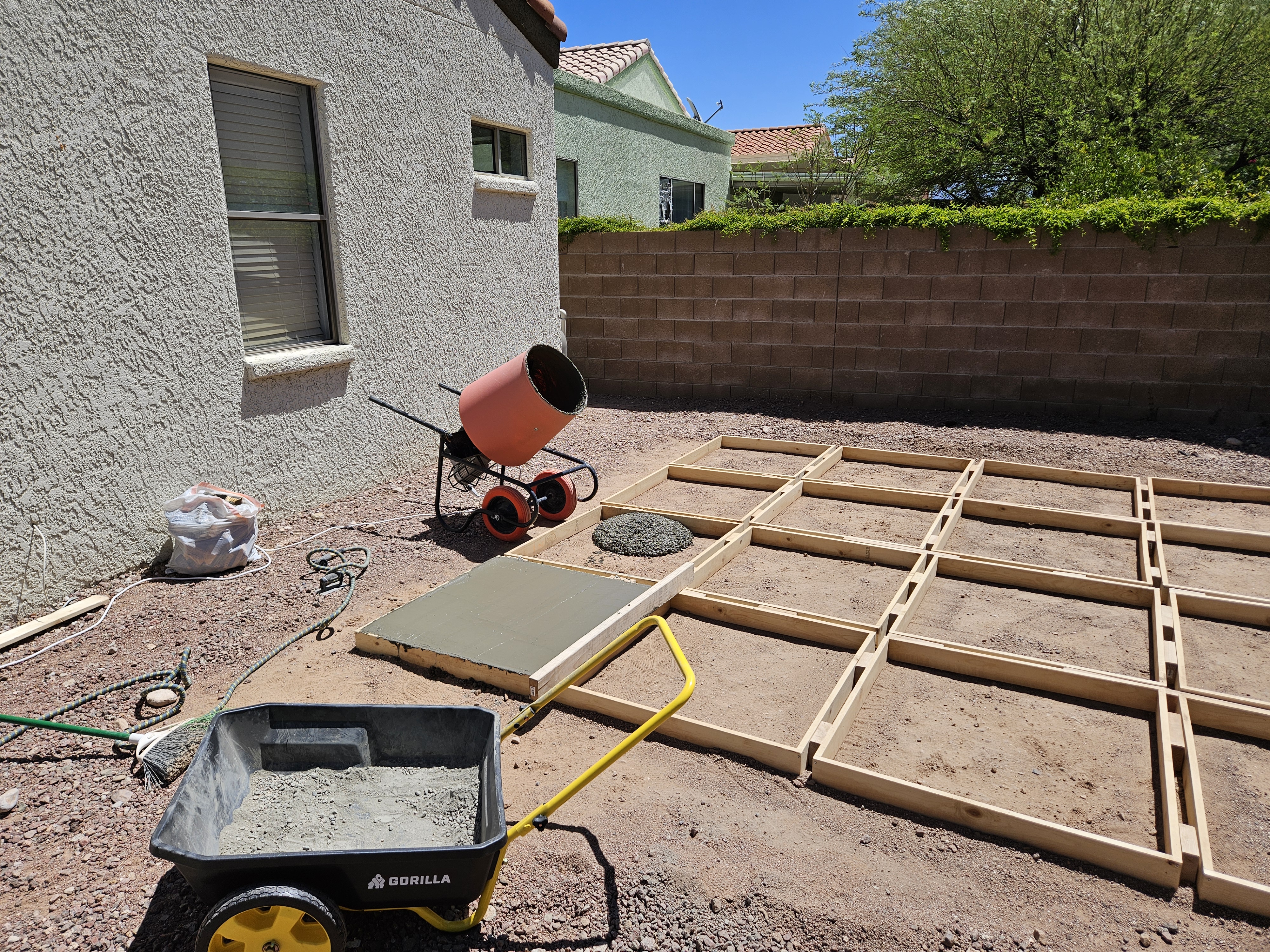 Concrete prep and mixing process
