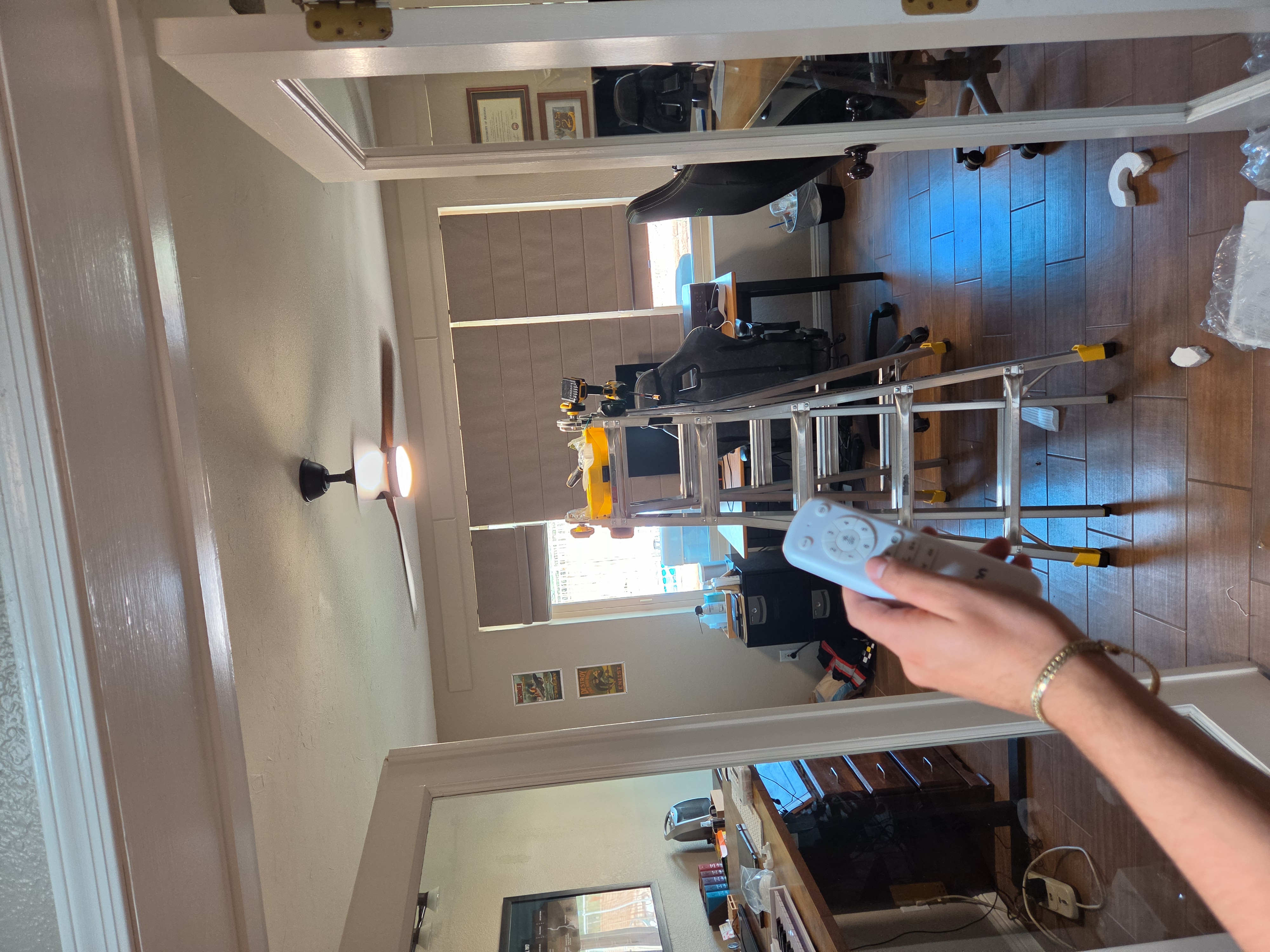 New office ceiling fan installed and running