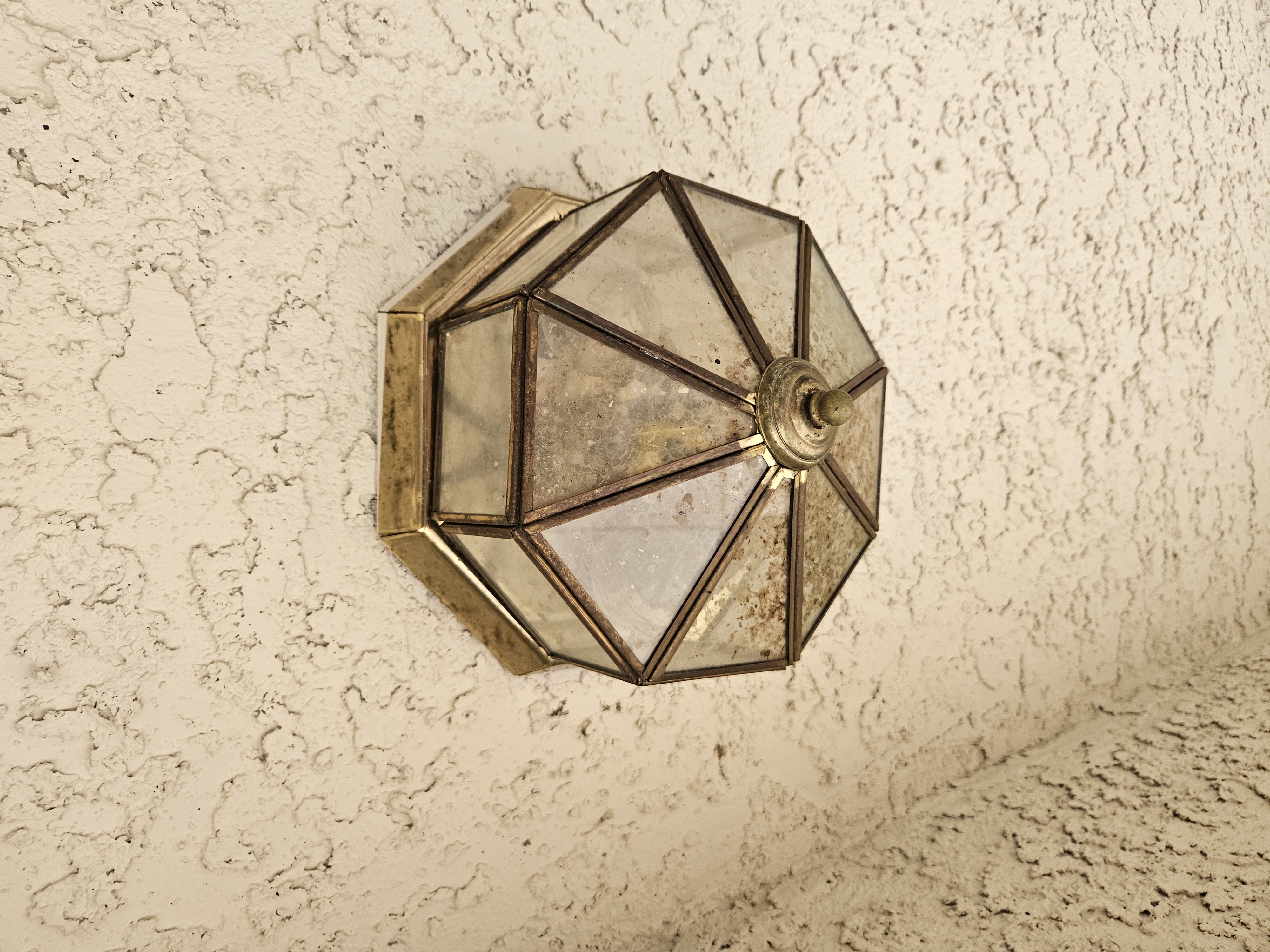 Old patio light fixture before upgrade