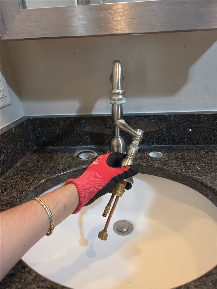 Bathroom faucet connections during installation