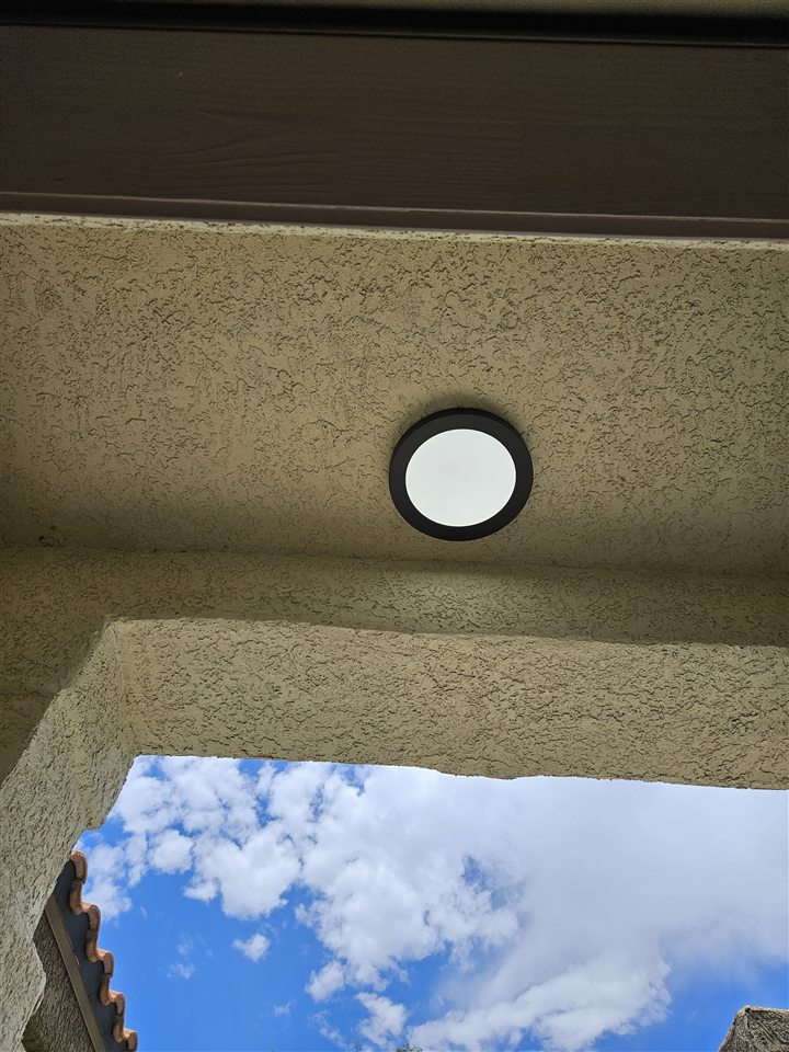 New LED patio light installed
