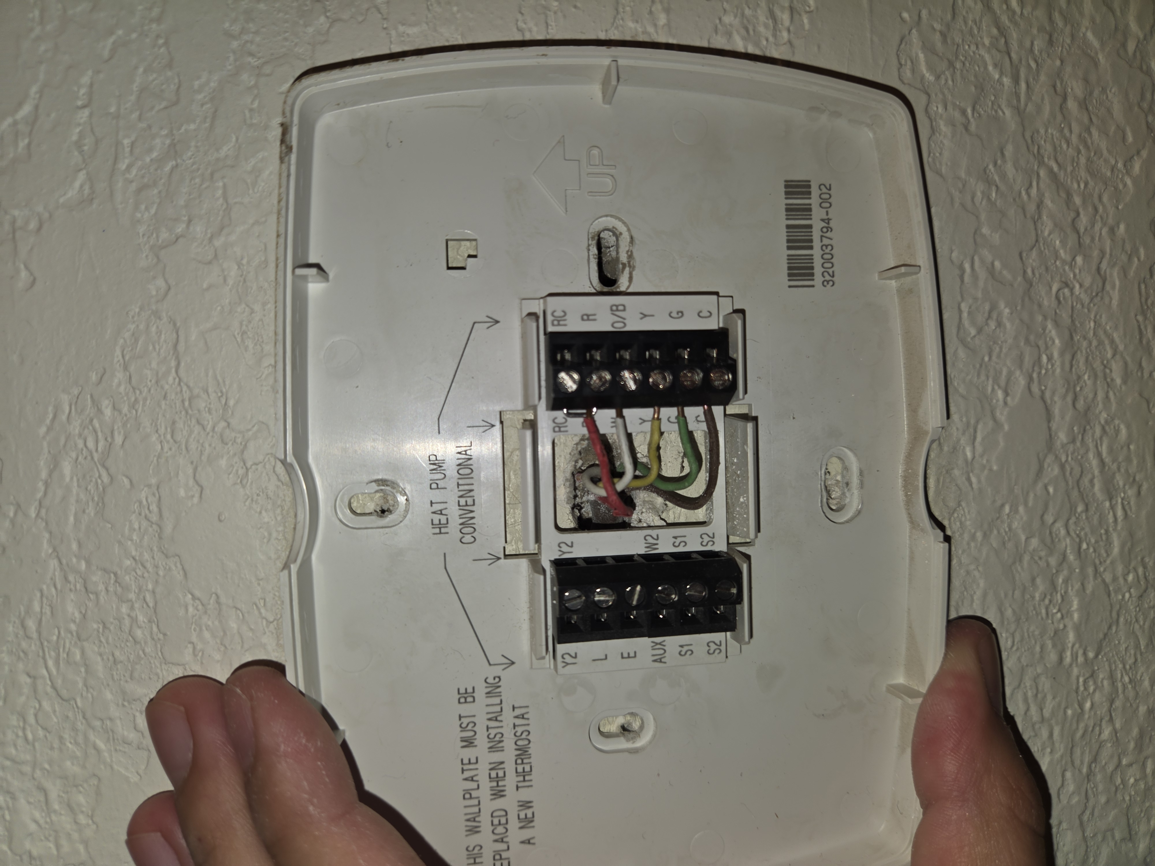 Thermostat wiring and connections during second install